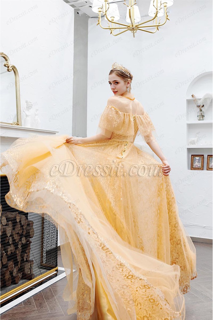 eDressit New Gold Off Shoulder Shiny Party Evening Prom Dress (36224224)