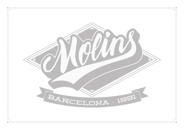 Personal branding: Adra Molins #calligraphy #vector #lettering #script #branding #varisty #retro #brush #baseball #logo #swoosh #grey