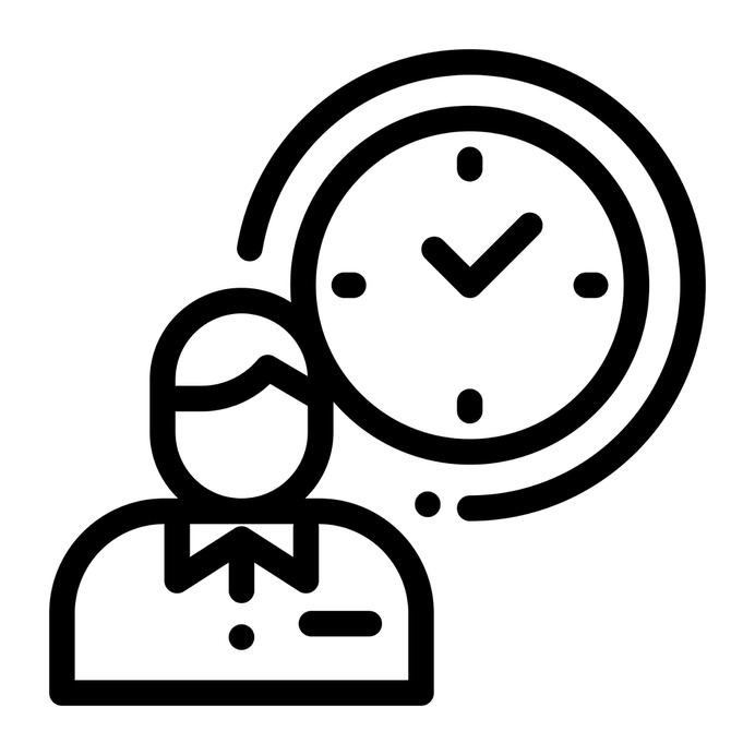 See more icon inspiration related to clock, work, worker, timer, user, business and finances, time and date, appointment, reunion, schedule, meeting and people on Flaticon.
