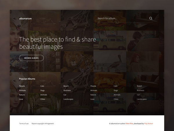 Albumarium Homepage #feature #splash #background #web
