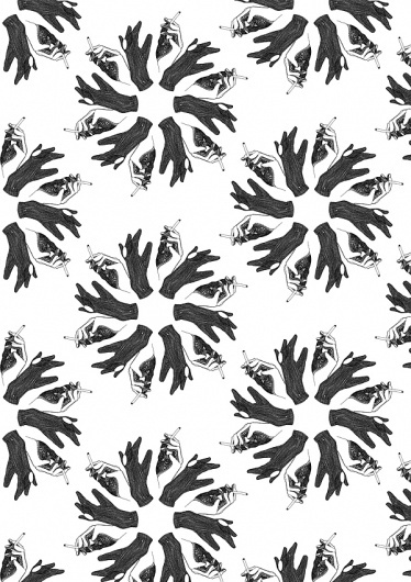Kitzekatze #pattern #white #and #cigarette #black #hands