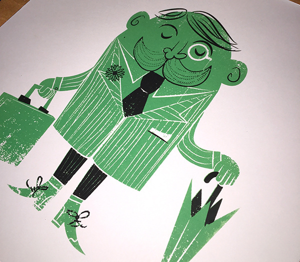 The Fancy Man on Behance #green #gentleman #screen print #fancy #illustration