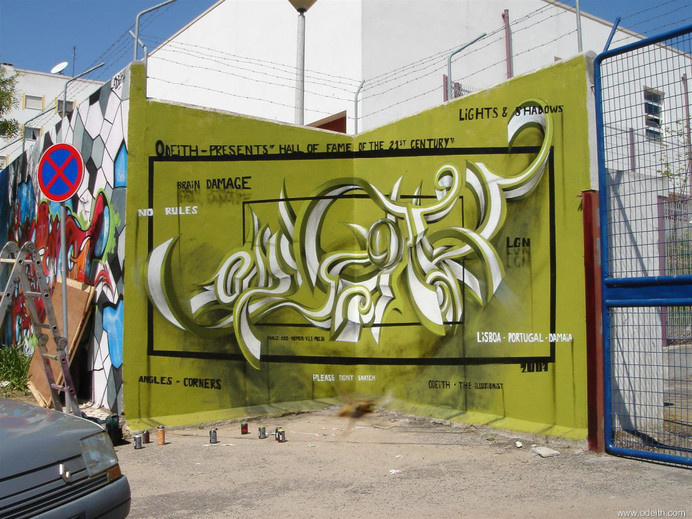 Odeith full green classic Anamorphic 3D Graffiti Letters Lisboa Portugal #graffiti #anamorphic #odeith