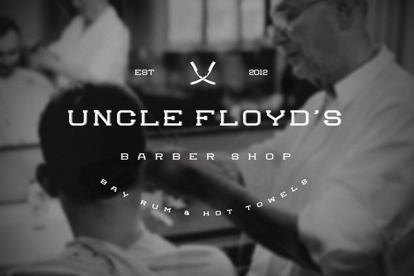Uncle Floyd's Barber Shop Josh Boaz #retro #logo #vintage #type #typography