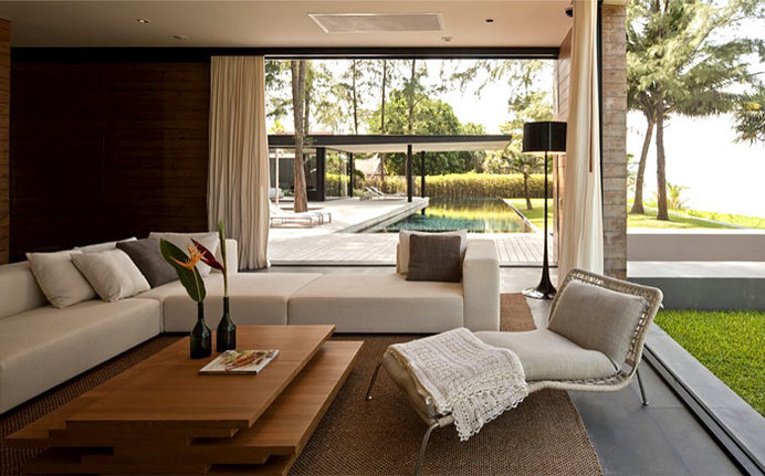 Seafront House as Paradise Retreat at Thailand multi functional space chill out area #interior #sofa #design #decor #outdoor