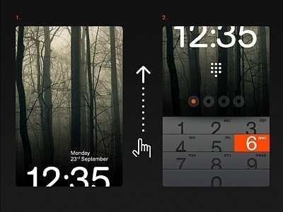 Dribbble - Slide up to unlock by Leigh Hibell #hibell #leigh #screen #number #pad #unlock