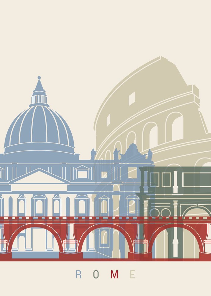 "Rome" Poster Print on metal by Sam Kal