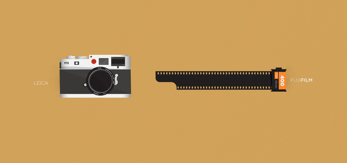 Vector illustration by nick sickelton. nicksickelton.com #fuji #vector #35mm #analogue #illustrator #leica #film