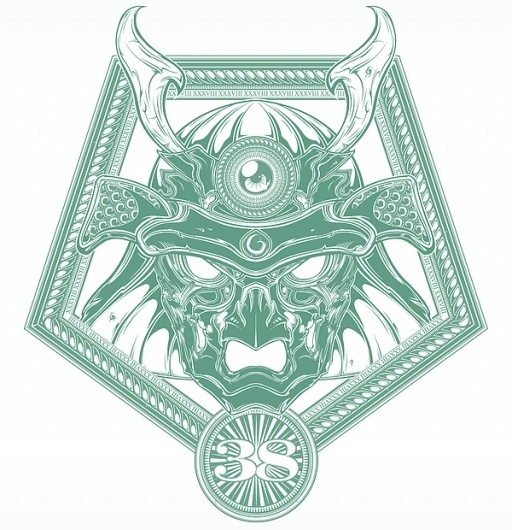 Shogun on the Behance Network #vector #derek #illustration #shogun #gangi #green