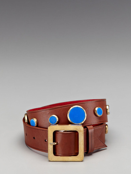 Meredith Wendell 40MM Metal Waist Belt with Dots #fashion #blue #brown #belt