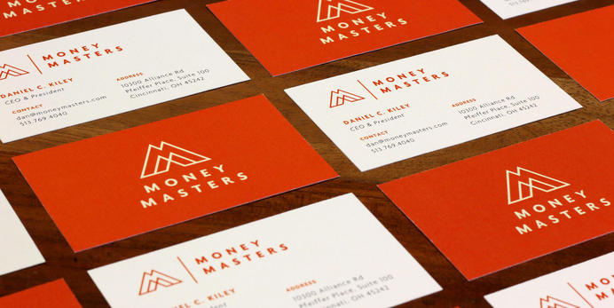 Money Masters Business Cards #business #orange #identity #finance #cards
