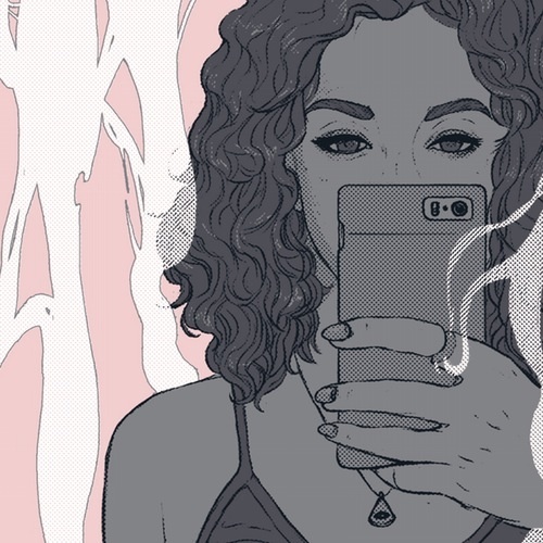 Illustration, Bonfires, Sam Johnstone, Print, Printing, Silkscreen, Screenprint, Halftone, Selfie, Portrait,