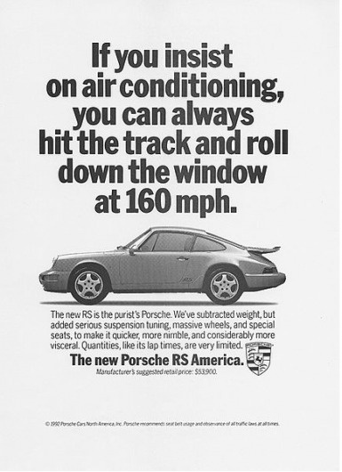 Porsche ads | Cartype #porsche #rs america #1993