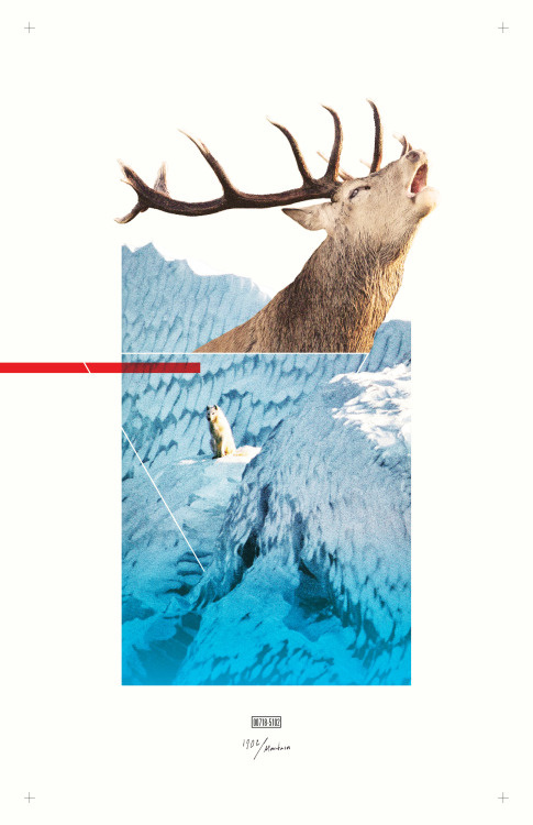 #collage #poster #minimalism #design #elk #wolf #thomasadcock #theletterthomas