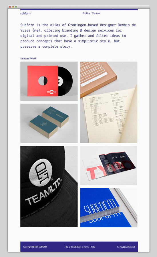 Subform (solid typography) #portfolio #design #website #layout #web