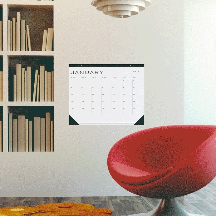 large beautiful minimal desk/wall calendar for 2015 #2015 #white #calendar #black #space #large #wall #desk #minimal #gif #and #typography