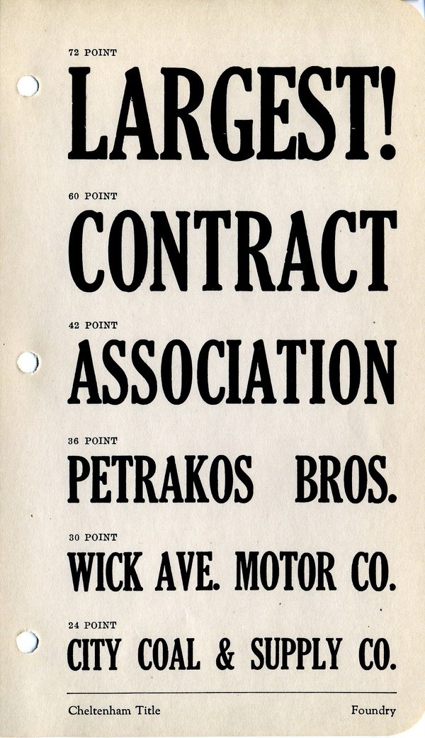 Cheltenham Title #type #specimen