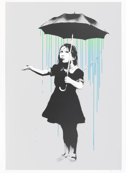 Banksy Nola (Blue/Green) AP - Signed Umbrella