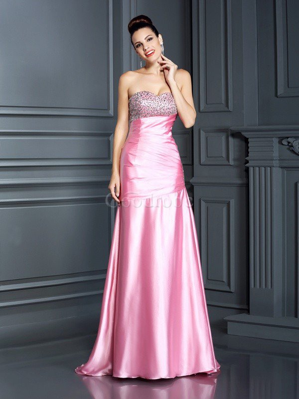 Robe de bal longue avec perle de tour de ceinture en haute cordon de sirène