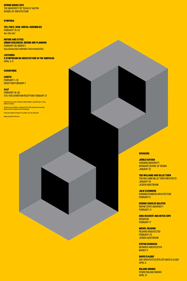 UTSoA Spring Lecture Series Poster Graphis #yellow #minimal #poster