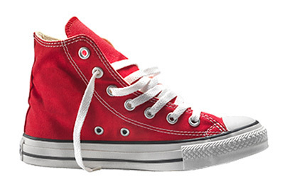 Red ked Converse #red #isolated #photo #ked #boot
