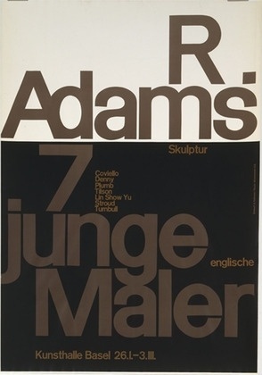 MoMA | The Collection | Armin Hofmann. R. Adams, Skulptur, 7 Junge Englische Maler. c. 1950-63 #swiss #armin #typographt #grid #system #hoffman #modernism #style