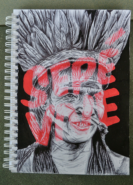 Sepé Vive by Marcos Torres #marcos #illustration #brasil #doodle #white #red #indian #handmade #pen #type #sketch #draw #torres #posca #pencil #typography #sioux #black #sketchbook #art #drawing