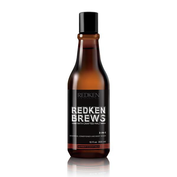 Redken Brews 3 In 1 Shampoo Conditioner And Body Wash 300ml