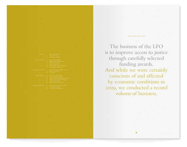 The Law Foundation of Ontario Annual Report #of #simple #contents #layout #table