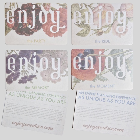 custom business cards for www.enjoyeventsco.com via The Weaver House #type #business card