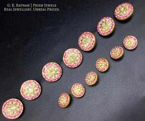 Sherwani Buttons - gold diamond polki kundan meena jadau jewellery