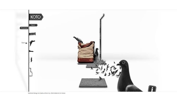 Example page from the Koto Handbags website design http://delicatessendesign.com/koto/