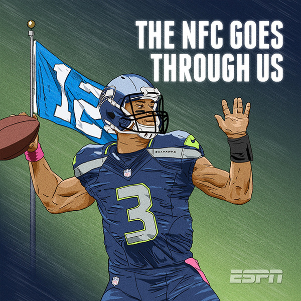 ESPN NFL Illustrations TIM™ #seattle #nfl #russ #wilson #illustration #sports #superbowl #seahawks #football #drawing #quarterback