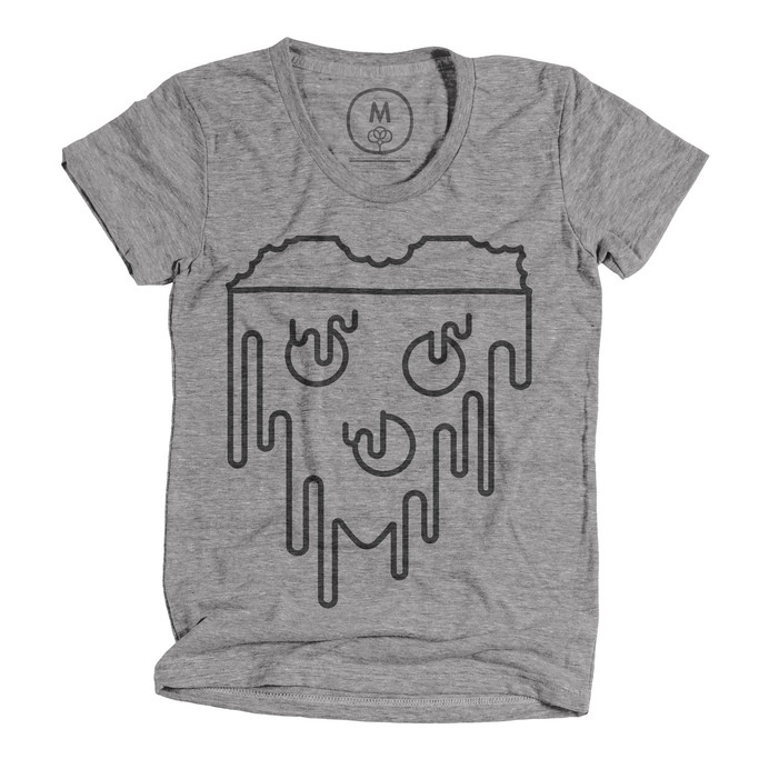 Women's Tee #cheese #design #graphic #shirt #minimal #tee #pizza #grey #logo #party