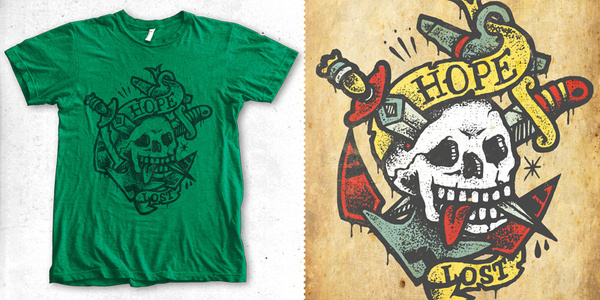 hope lost T shirt design by chriskillerartworx Mintees #tattoo #rock&roll