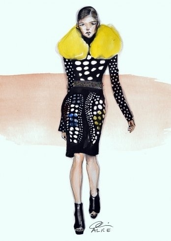 Allistration #model #woman #allistration #yellow #black #fashion #prada
