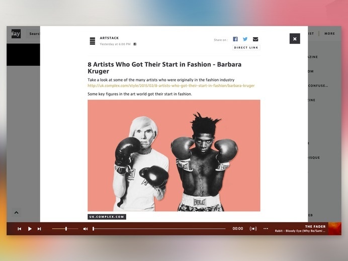 Artstack on Dayafterday #profile #ux #instagram #gather #ui #feed #facebook #soundcloud #twitter #explore #music #artist