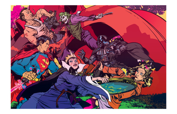 Heroes and Villians Pop Culture Comic Style Geek Art Nathan Fox #nathan #villains #fox