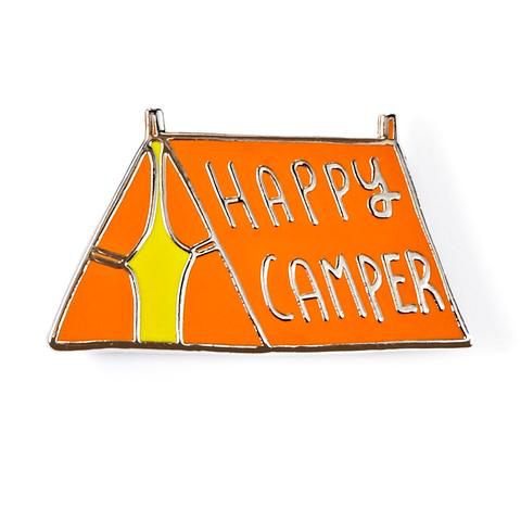 Happy Camper Orange Tent Enamel Pin