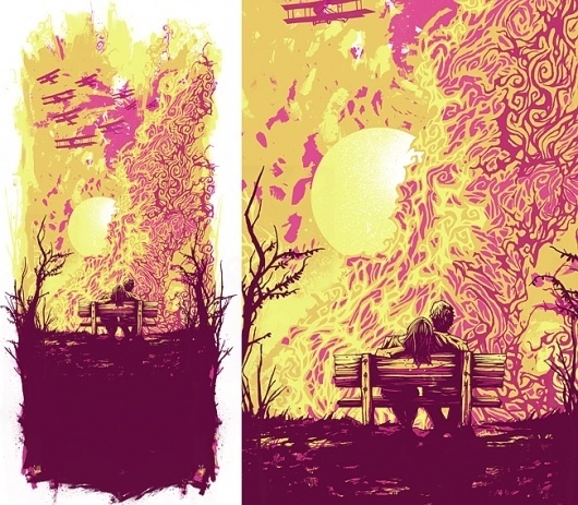 Dan Mumford: Nuclear Sunset 2 #explosion #dan #screen #printing #mumford #bomb