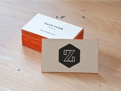 Dribbble - Business Cards by Zach Fuhr #edge #lettering #print #screen #painting #custom #logo