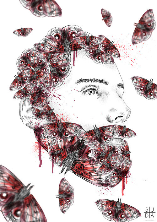 Male instinct part 2 by Mateusz Suda #sexy #suda #manly #beard #instinct #beardy #illustrations #butterfly #hot #male #gay #mateuszsuda