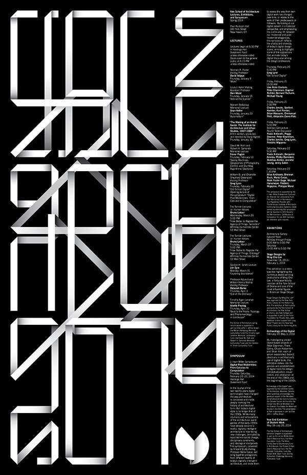 Yale School of Architecture Spring 2014 - Jessica Svendsen #type #white #black