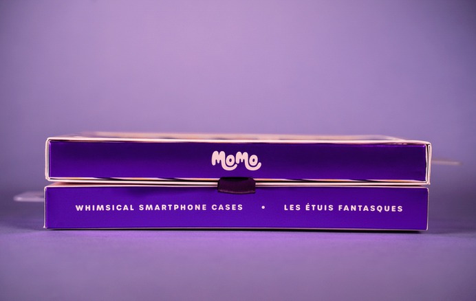 Momo Smartphone Case Packaging Inspired by the 1970s