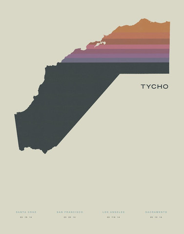 California Awake Tour Print #lithograph #album #art #poster