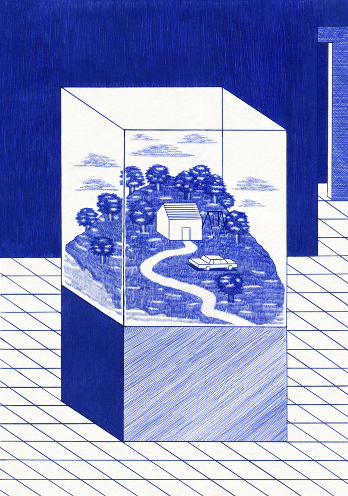 Private property 21 x 29,7cm, ink on paper, Kevin Lucbert, 2016