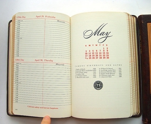 1950s Leather Bound Doctor Appointment Books by SweetLoveVintage #1950 #calendar #book #grid #letterform #midcentury #typography
