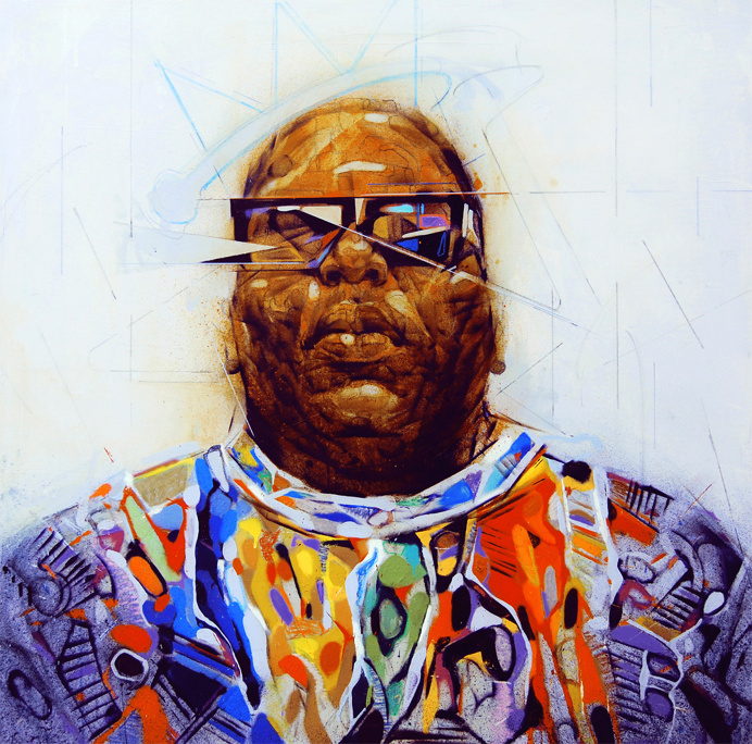 biggie small notorious b.i.g hip hop sam rodriguez drawing print