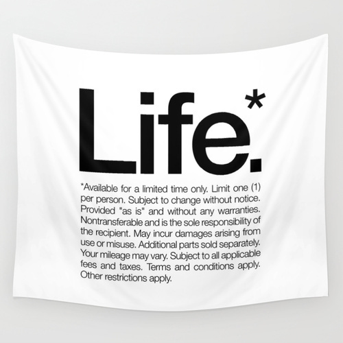 Life.* Available for a limited time only. (White) Wall Tapestry #inspiration #life #typography