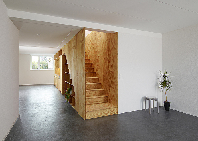 Eclépens apartment interiors with boxy wooden furniture by Big-Game #interior
